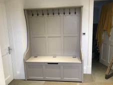 High Back Monks Bench with Coat Hooks